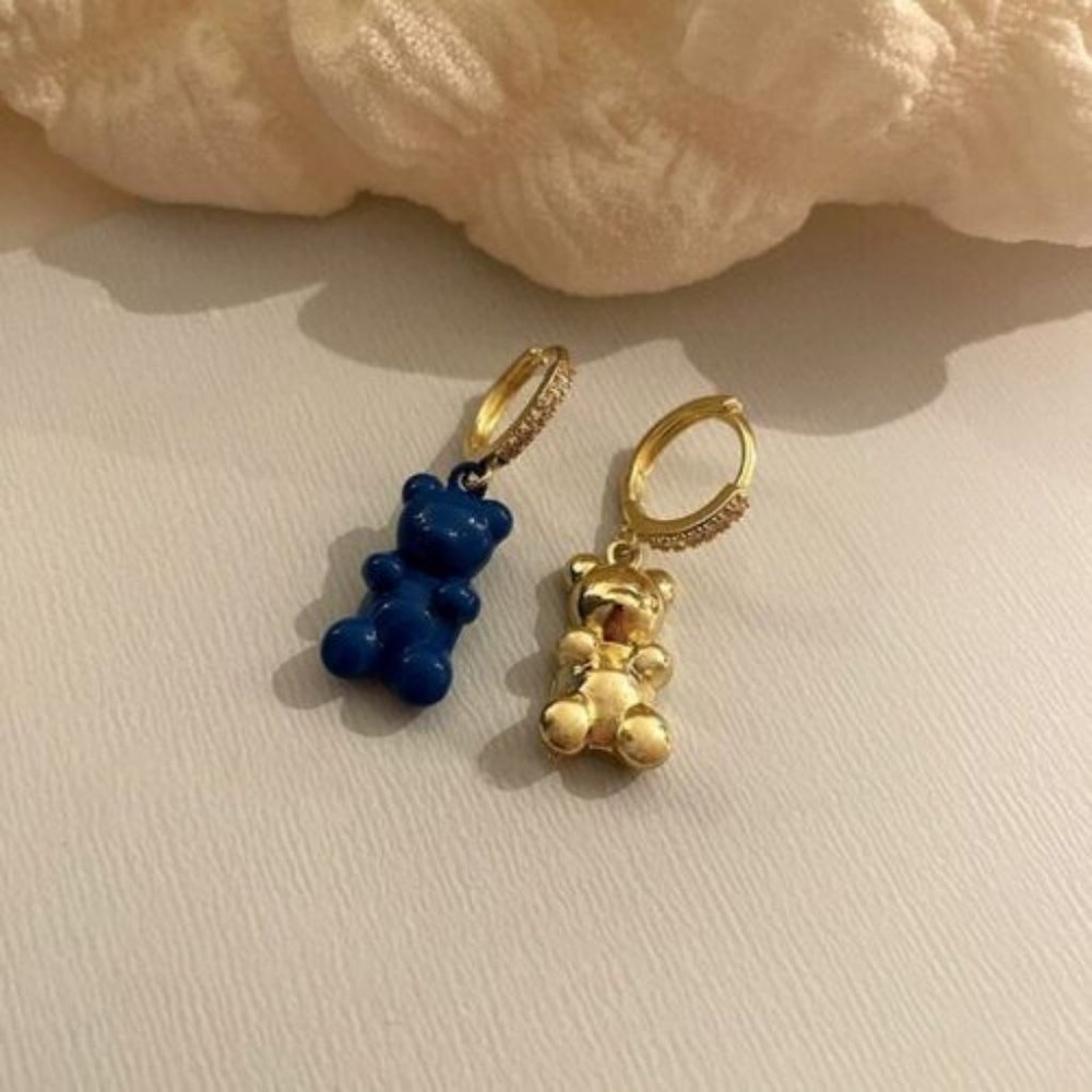 Cubic Zirconia Acrylic Rainbow Teddy Bear Women Girls